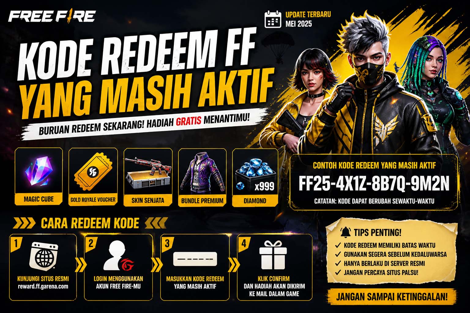 kode redeem ff yang masih aktif